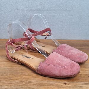 Free People Women's 9.5 EU 40 Closed Toe Wrap Gladiator Sandals Mauve Pink Suede